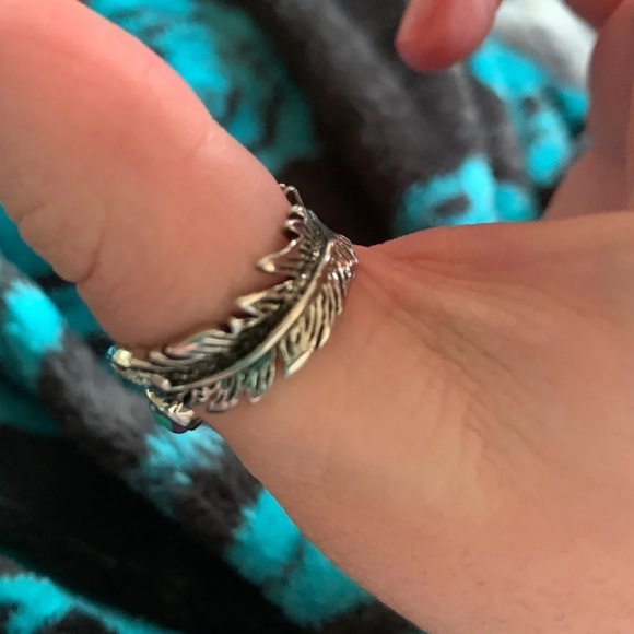 🪶 BOHO Feather Stone Trendy Adjustable Ring 🪶 - Picture 6 of 6
